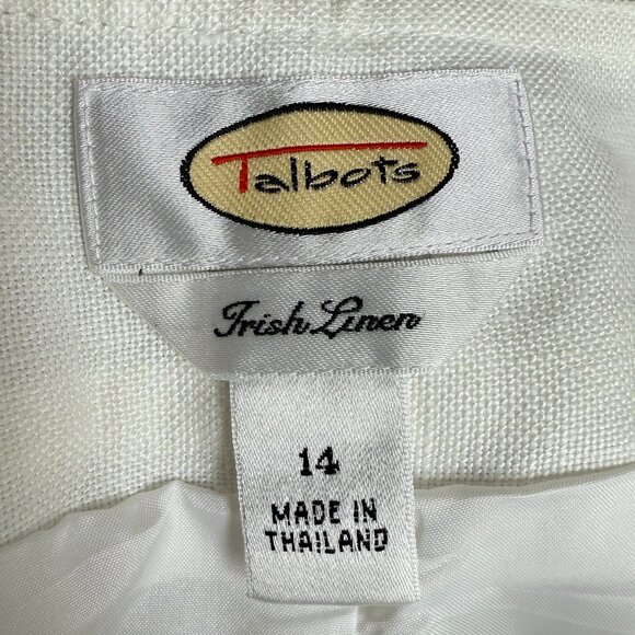 NWT Women's TALBOTS Irish Linen Lined Pants Ivory | Size 14 - Picture 6 of 9